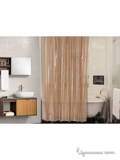 Штора для ванной, 180*180 см Valtery, цвет бежевый