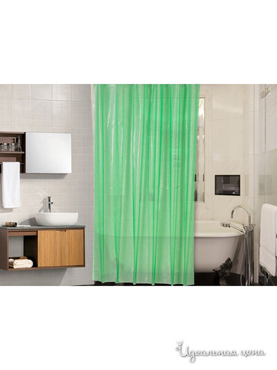 Штора для ванной, 180*180 см Valtery, цвет зеленый