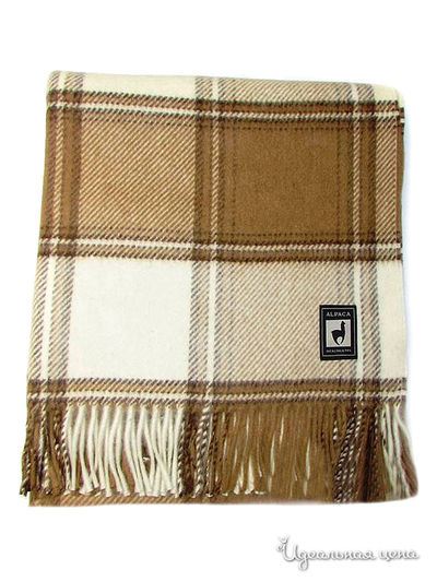 Плед, 150х200 см Valtery, цвет коричневый, белый