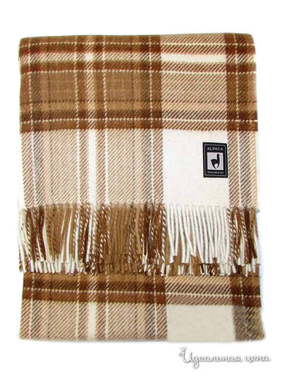 Плед, 170х210 см Valtery, цвет коричневый, белый