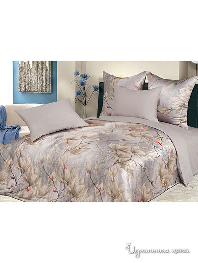 Комплект постельного белья Семейный Goldtex, цвет серый