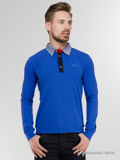 Поло Hugo Boss, цвет голубой