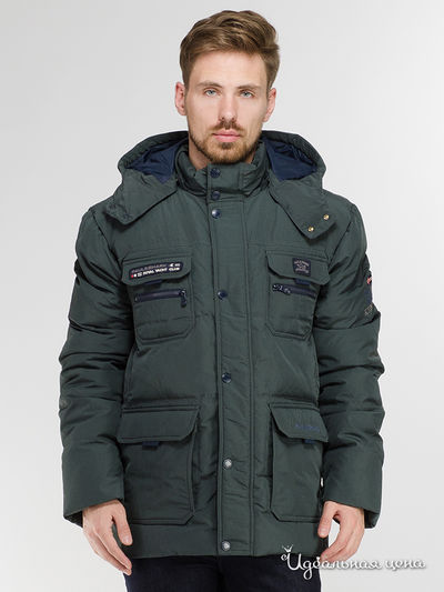 Пуховик Paul & Shark, цвет зеленый