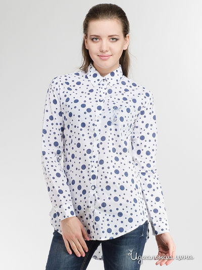 Рубашка Yves Saint Laurent, цвет белый, синий