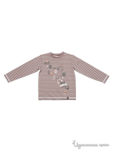 Лонгслив PlayToday, цвет коричневый, белый