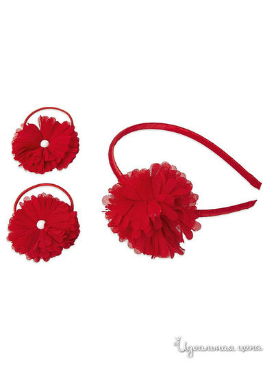 Комплект: резинки для волос 2 шт, ободок PlayToday, цвет красный