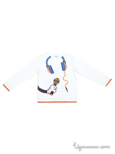 Лонгслив PlayToday, цвет белый, оранжевый