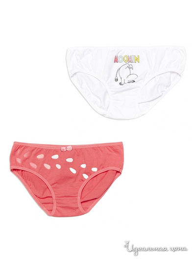 Трусы, 2 шт S’COOL!, цвет белый, коралловый