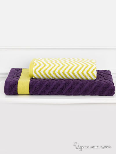 Комплект полотенец Togas, цвет фиолетовый/лимонный