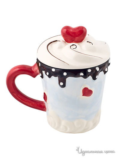 Кружка с крышкой Elff Decor, цвет голубой