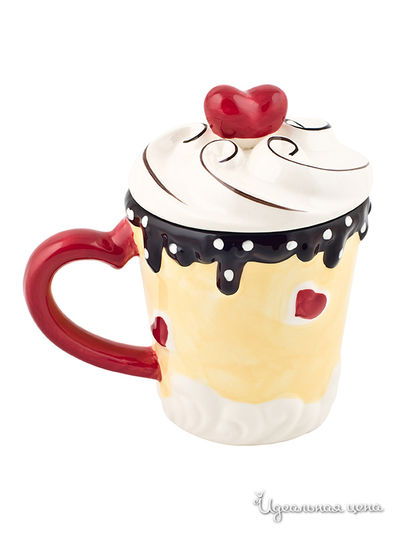 Кружка с крышкой Elff Decor, цвет желтый