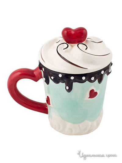 Кружка с крышкой, 450 мл Elff Decor, цвет зеленый