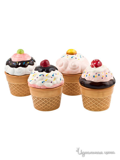 Набор банок, 4 шт Elff Decor, цвет Мультиколор