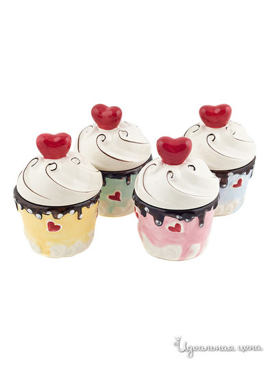 Набор банок с крышками, 4 шт Elff Decor, цвет мультиколор