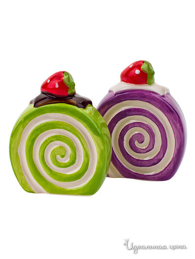 Солонка и перечница Elff Decor, цвет зеленый, фиолетовый