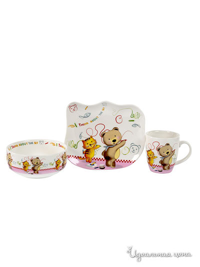 Набор детской посуды, 3 предмета Elff Decor, цвет мультиколор