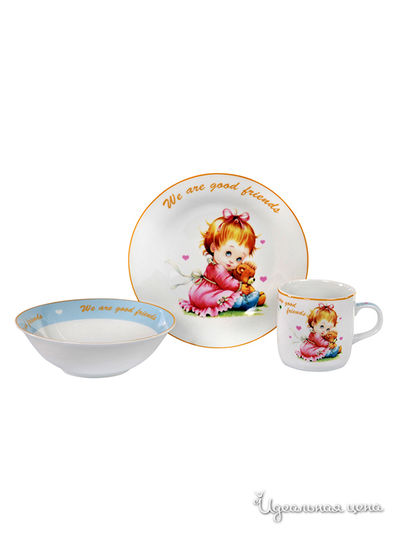 Набор детской посуды, 3 предмета Elff Decor, цвет мультиколор