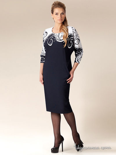 Платье Amelia Lux, цвет синий, белый