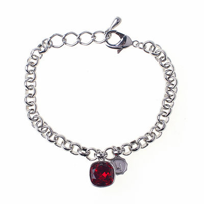 Браслет Lizas, цвет красный, серебряный