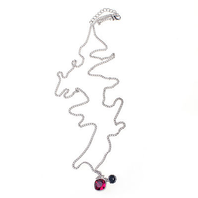 Колье Lizas, цвет серебряный, фуксия