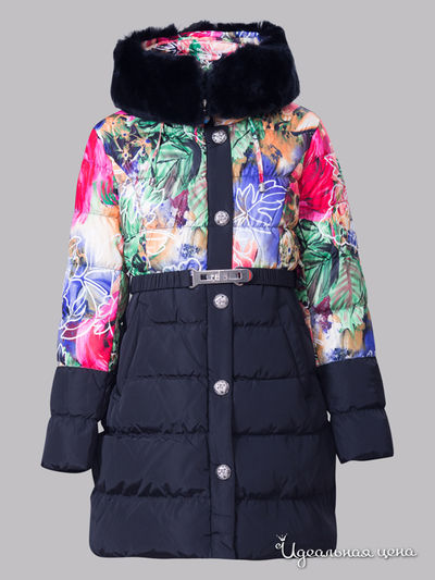 Пуховик Steen Age, цвет салатовый, черный, розовый