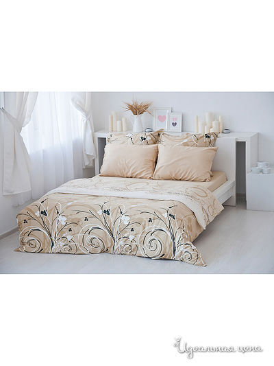 Комплект постельного белья Семейный Тет-а-Тет, цвет бежевый
