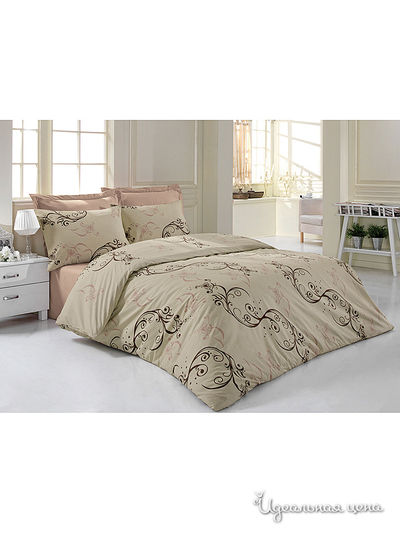 Комплект постельного белья Евро Тет-а-Тет, цвет бежевый