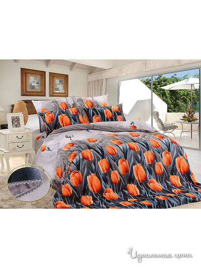 Комплект постельного белья евро Kazanov.A., цвет серый