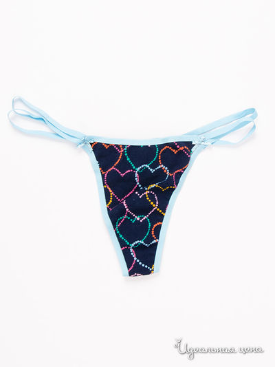 Трусы-стринги Victoria's Secret, цвет синий, голубой