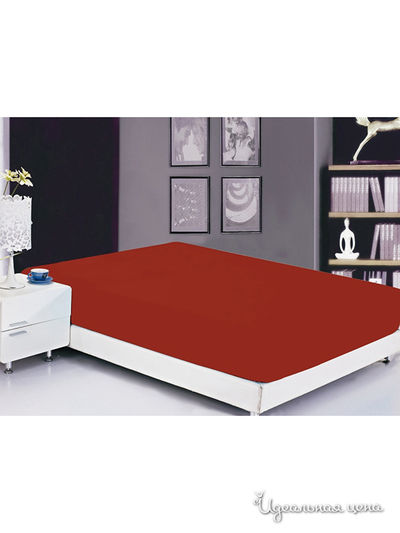 Простынь на резинке, 180х200 см Valtery, цвет терракотовый