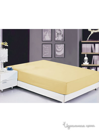 Простынь на резинке 200х220 см Valtery, цвет бежевый