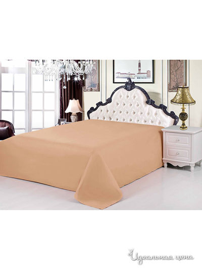 Простынь на резинке, 200х220 см Valtery, цвет темно-бежевый