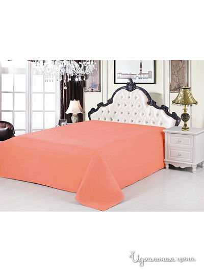 Простынь на резинке, 200х220 см Valtery, цвет коралловый