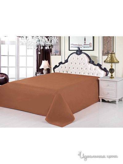 Простынь на резинке, 200х220 см Valtery, цвет шоколадный