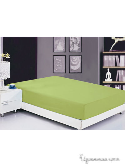 Простынь на резинке, 90х200 см Valtery, цвет салатовый