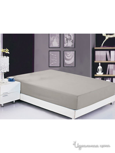 Простынь на резинке, 90х200 см Valtery, цвет серый