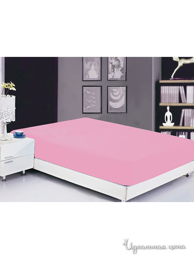 Простынь на резинке, 90х200 см Valtery, цвет розовый