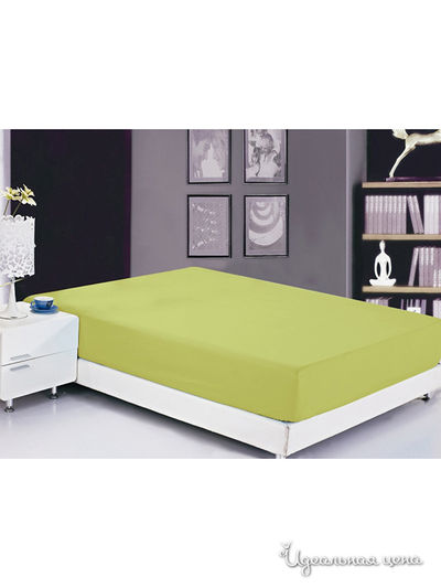 Простынь на резинке, 90х200 см Valtery, цвет салатовый