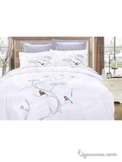 Комплект постельного белья, Евро Valtery, цвет белый