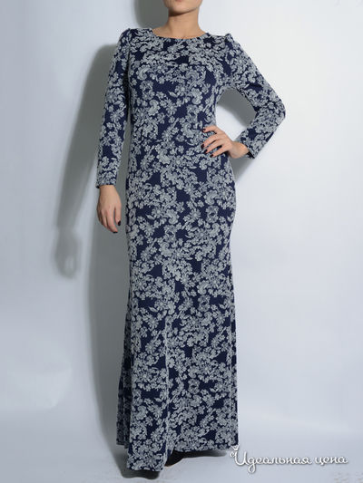 Платье Eva Milano, цвет темно-синий, белый