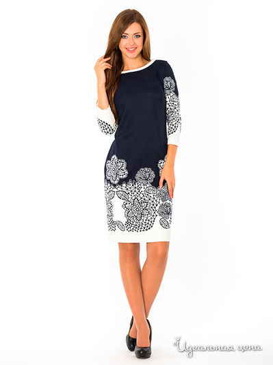 Платье S & A Style, цвет синий, белый