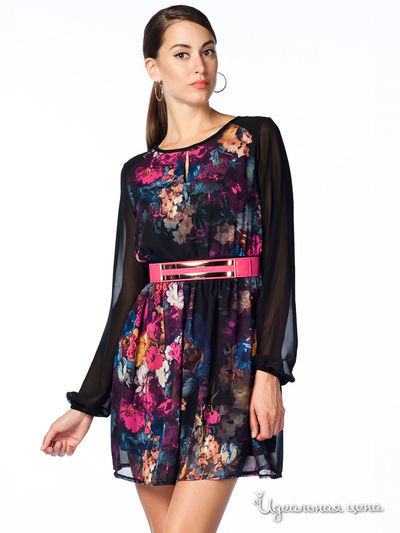 Платье Moda Atesi, цвет фуксия, черный