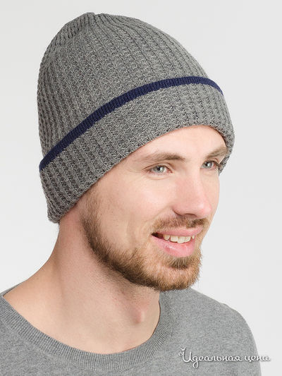 Шапка Benetton, цвет серый, синий