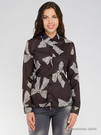 Рубашка Roberto Cavalli, цвет коричневый, белый