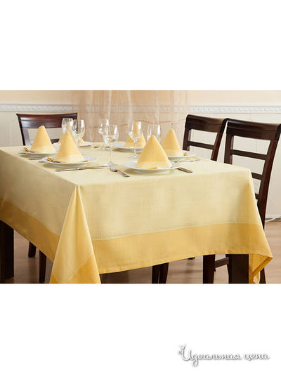Комплект: скатерть (160х220 )+салфетки (40х40) Primavelle, цвет желтый