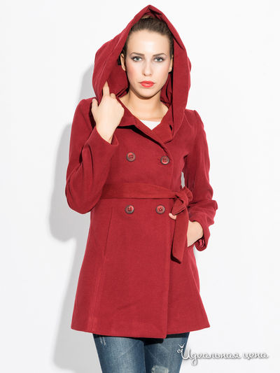 Пальто Ironi, цвет бордовый