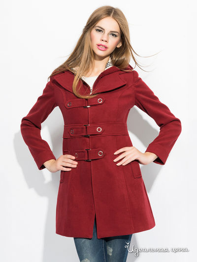Пальто Ironi, цвет бордовый