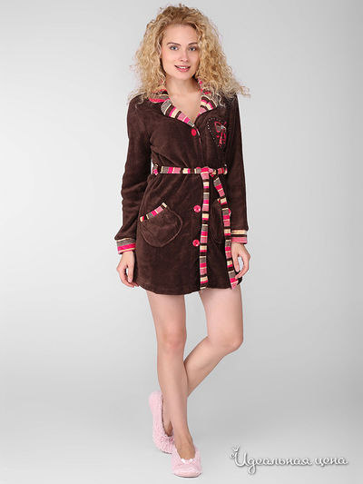 Халат Pinky Style, цвет коричневый