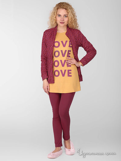 Пижама Pinky Style, цвет бордовый