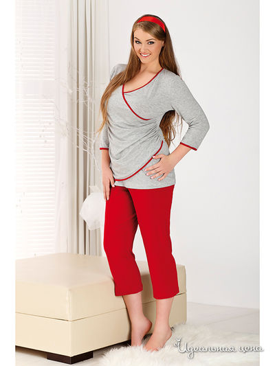 Пижама Andalea, цвет красный, серый